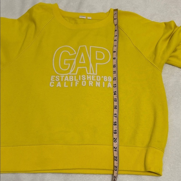 GAP lemon yellow graphic sweatshirt ‘established ‘69 California’ size medium - Picture 9 of 9
